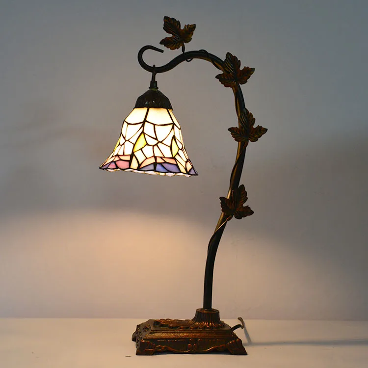 Abajur de Mesa Tiffany 6" Floral — Vitral Artesanal
