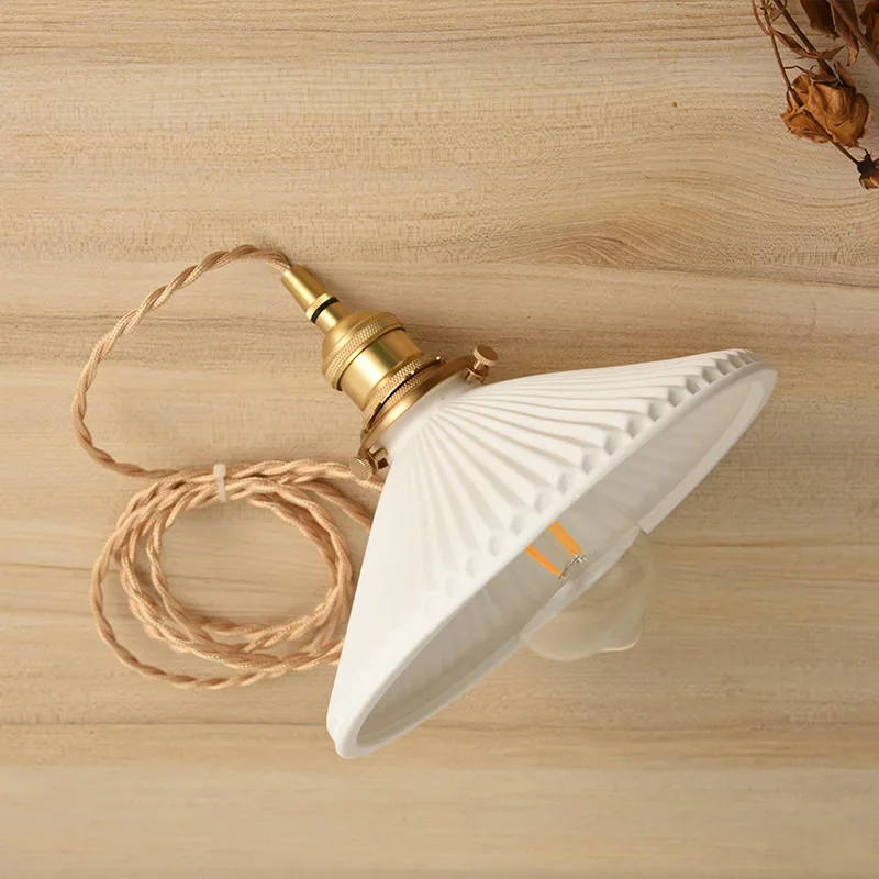 Lustre Pendente Cerâmico Nórdico Japonês E27