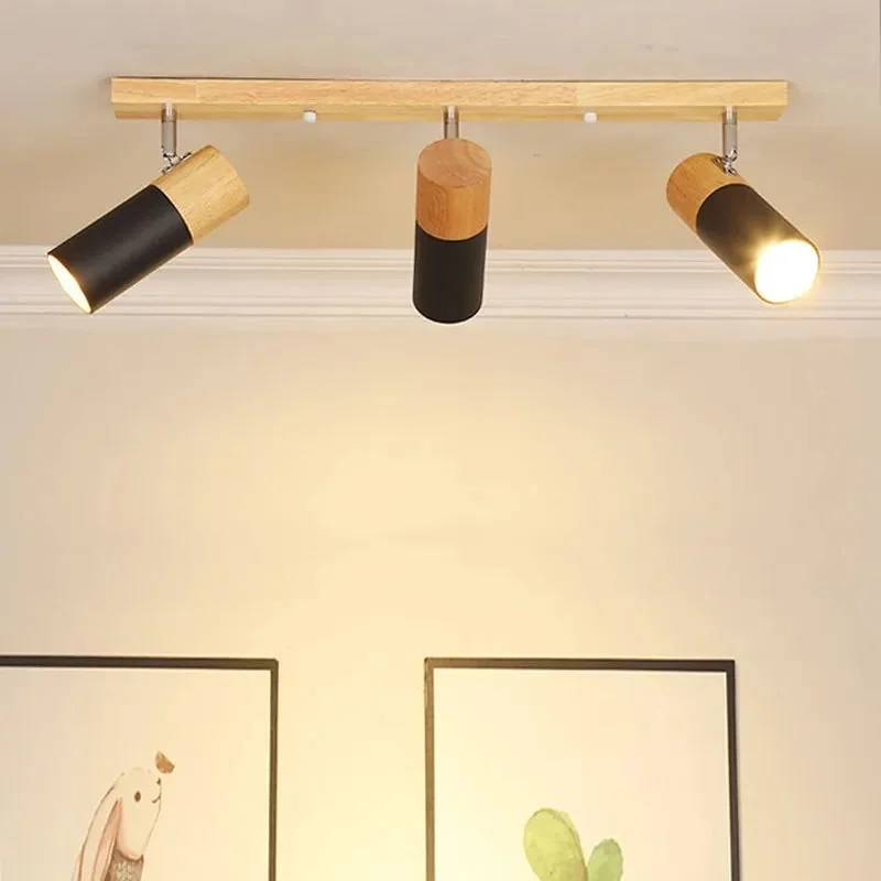 Lustre de Teto Moderno Madeira e Metal Fista - Luz Quente Inclusa