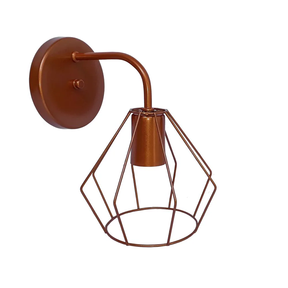 Arandela Mini Cúpula Aramada Cobre E27 para Ambientes Internos