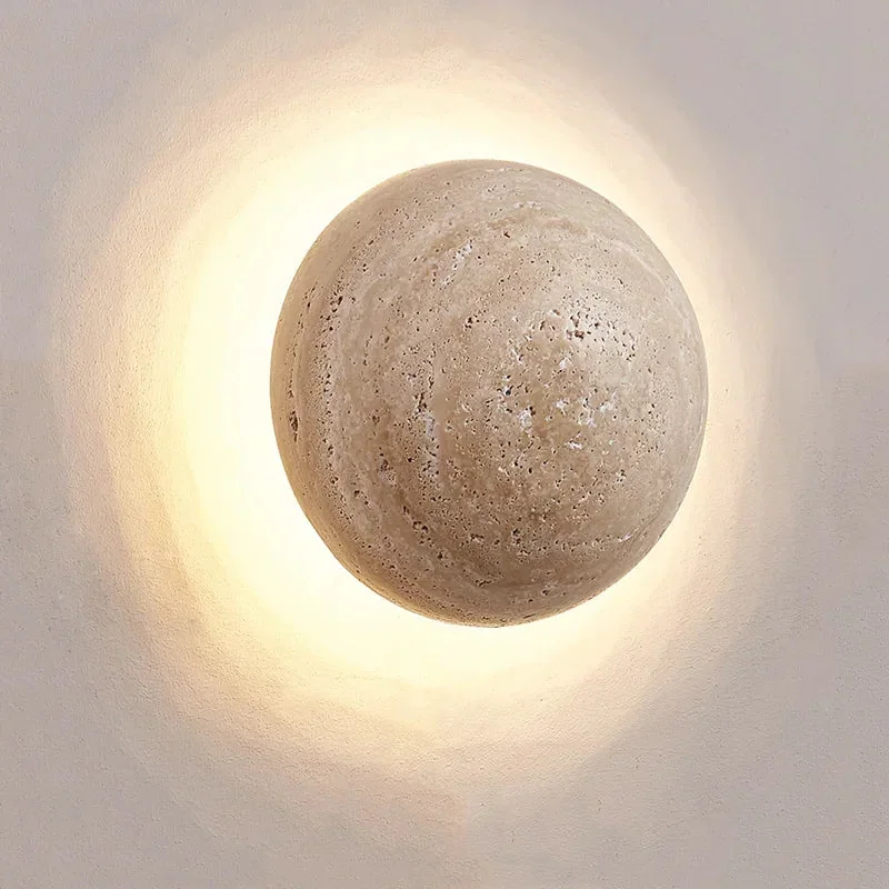 Arandela de Parede Travertino Lua com LED Embutido 10W Bivolt