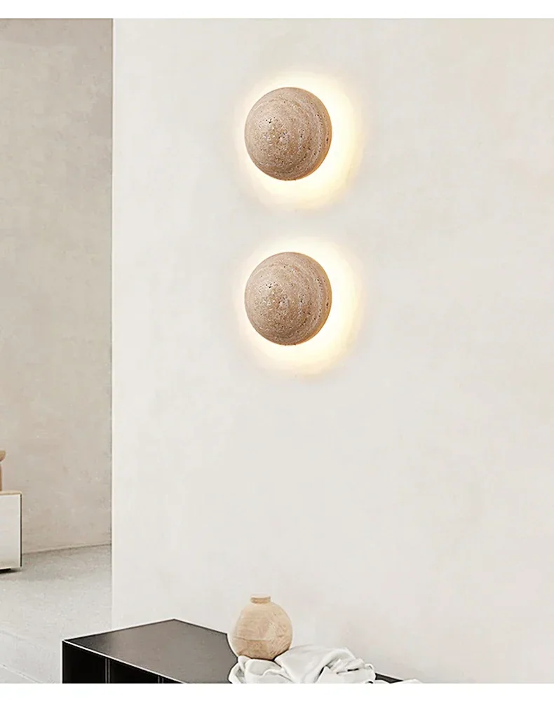 Arandela de Parede Travertino Lua com LED Embutido 10W Bivolt