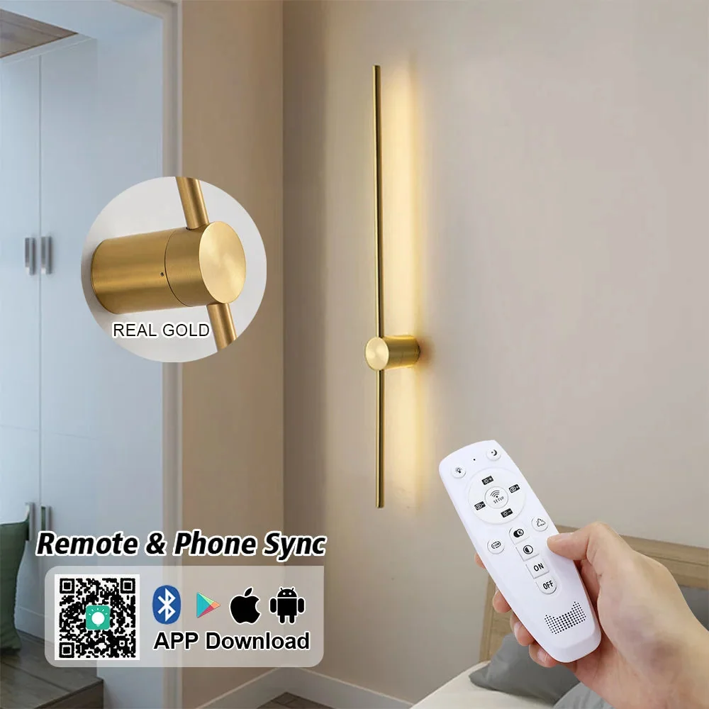 Arandela LED moderna com controle remoto e rotação 350°