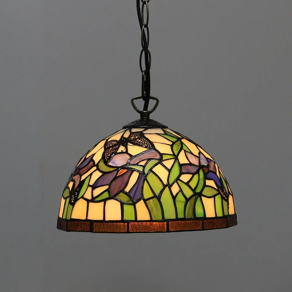 Pendente / Plafon Tiffany 10" Borboletas — Vitral Artesanal
