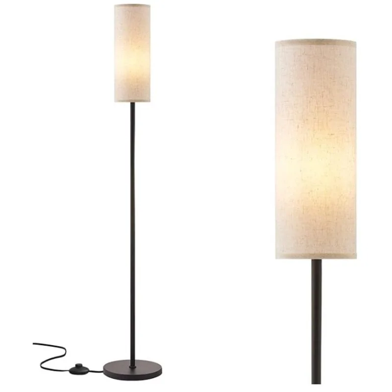 Luminária de Chão Moderna LED com Cúpula em Linho