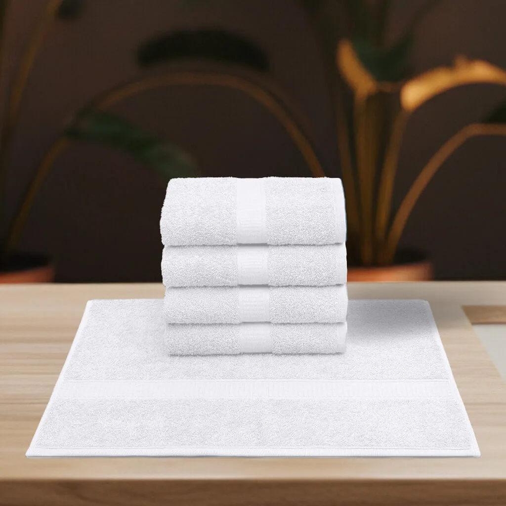 Kit com 5 Toalhas de Rosto Algodão 440g/m² 50cm x 70cm Lisas