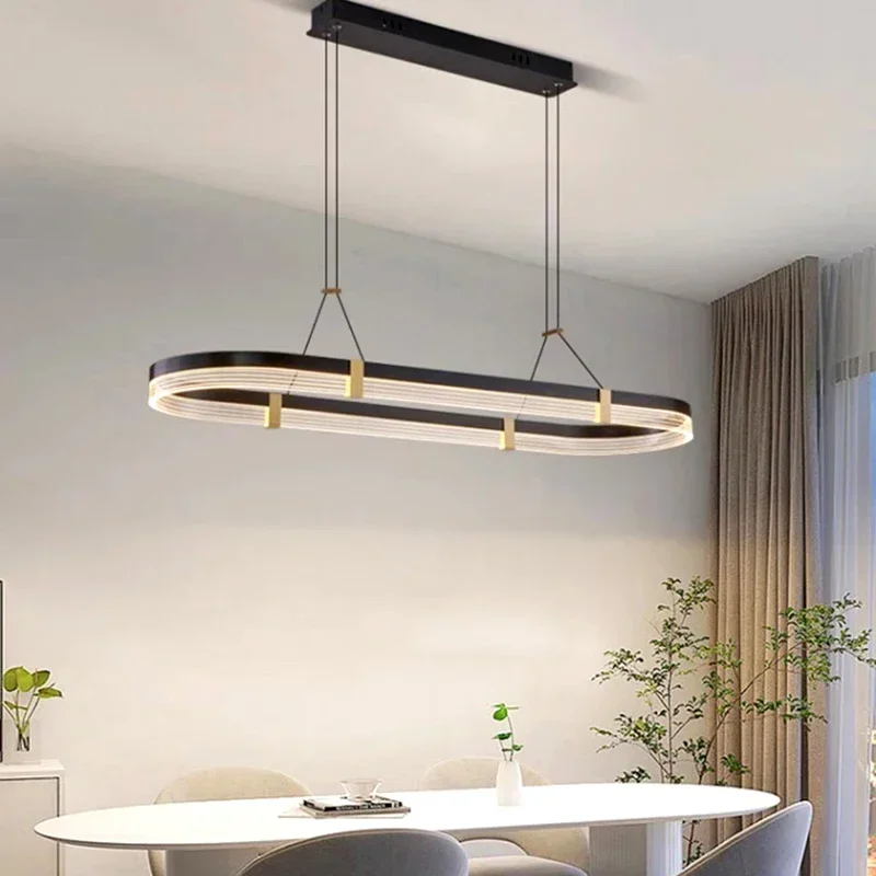 Lustre Linear Moderno LED Acrílico Alumínio