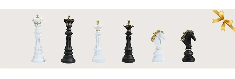 Escultura Decorativa Xadrez: Nobreza e Estratégia para Seu Ambiente