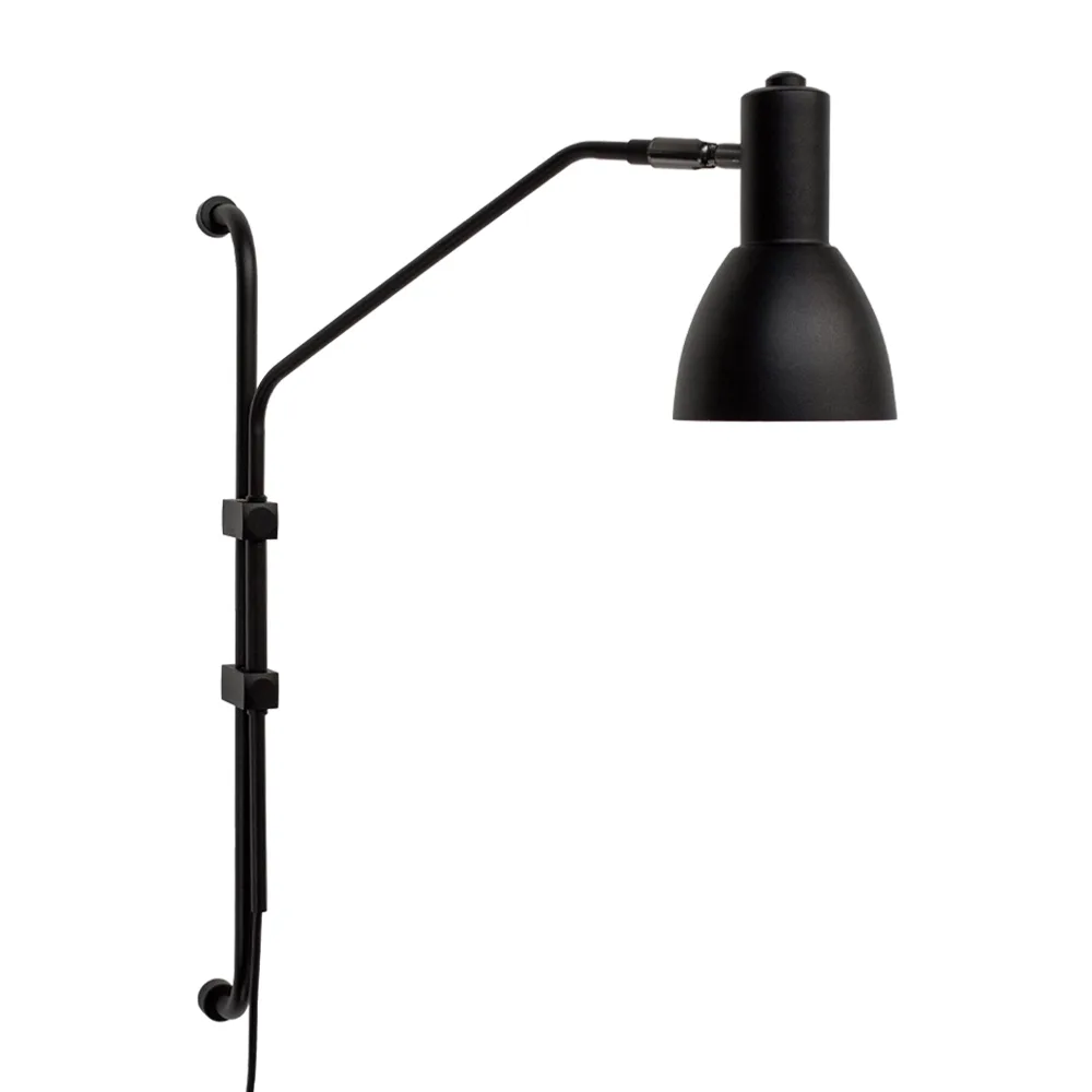 Arandela Braço Longo Preto Articulável com Cabo e E27