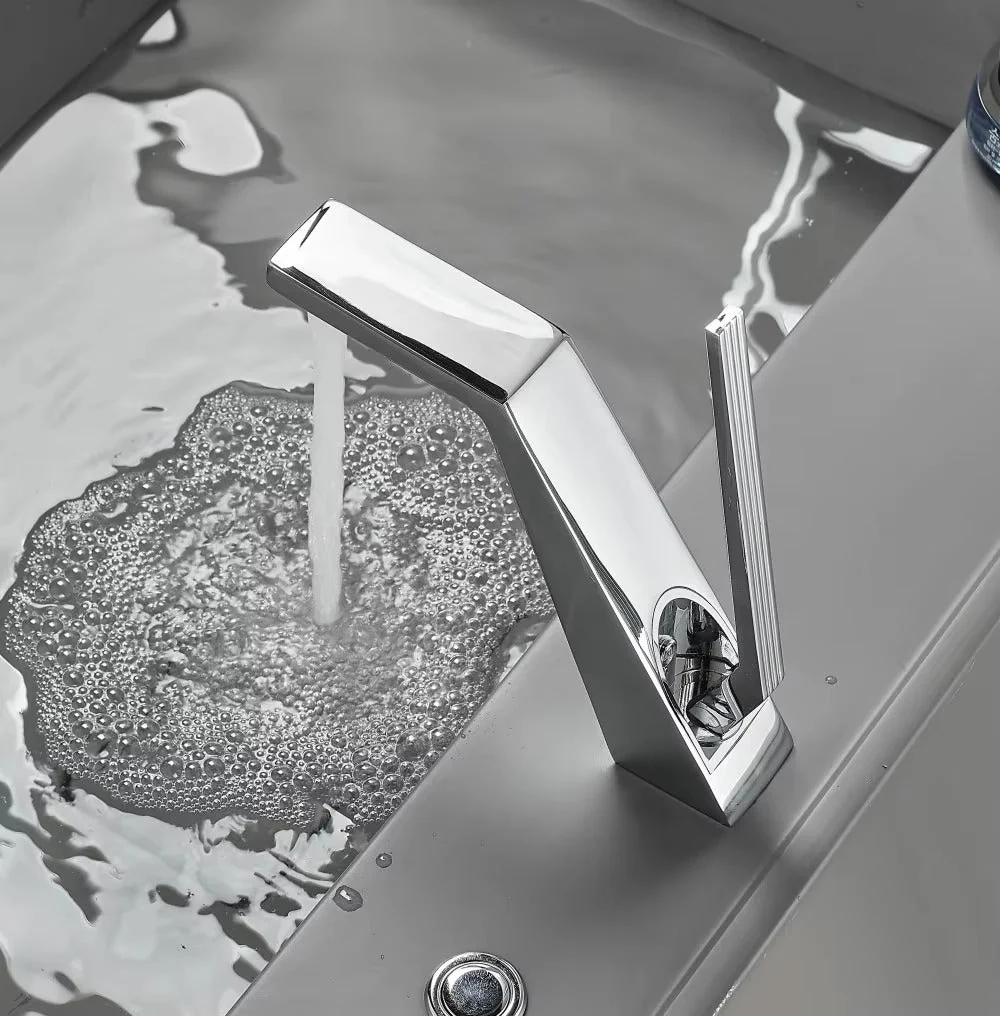 Torneira monocomando guindaste para banheiro e lavabo em aço inox