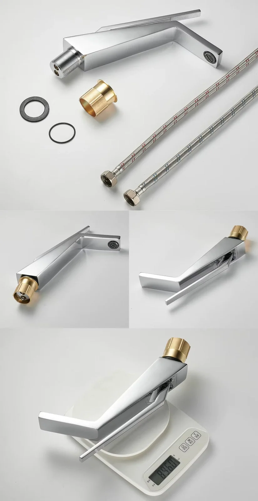 Torneira monocomando guindaste para banheiro e lavabo em aço inox