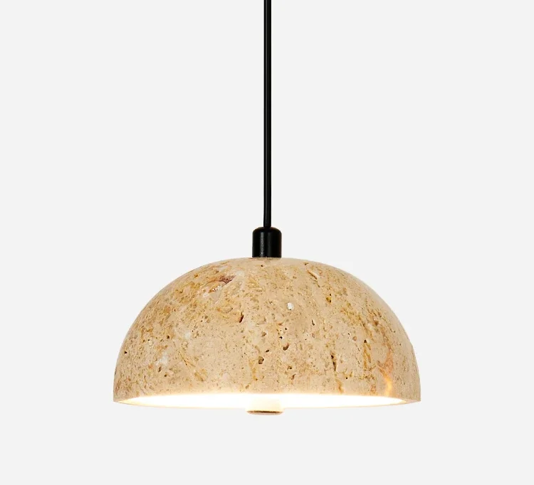 Pendente de teto Colina em pedra travertino com LED integrado