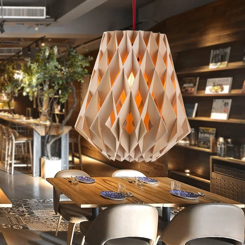 Pendente Minimalista em Madeira Maciça Design Moderno