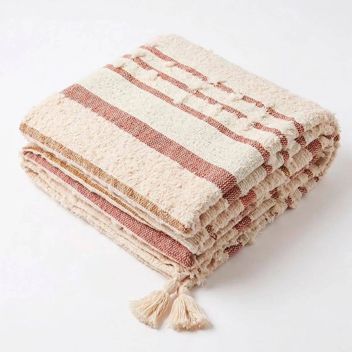 Manta para Sofá Decorativa Boho Bordada Aurora
