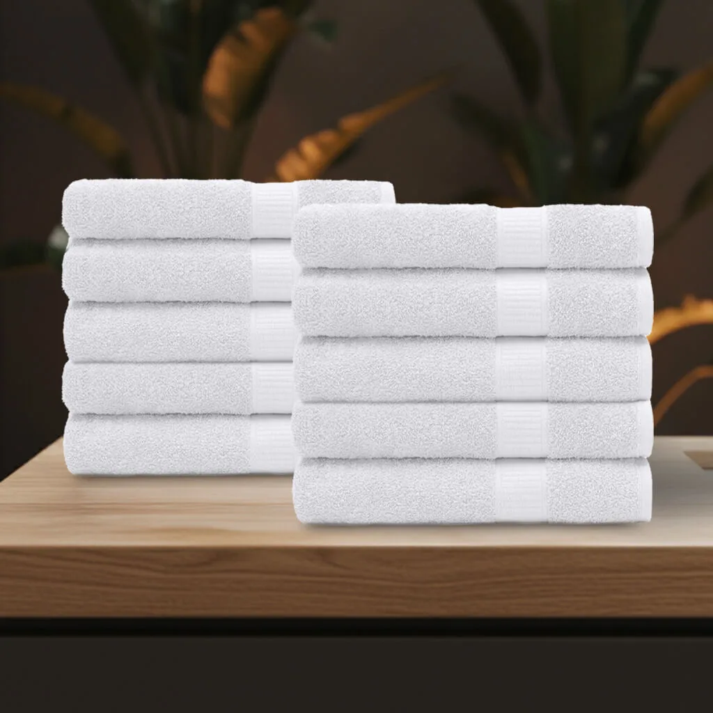 Kit 10 Toalhas de Banho Lisas 100% Algodão 440g/m² 70x140cm