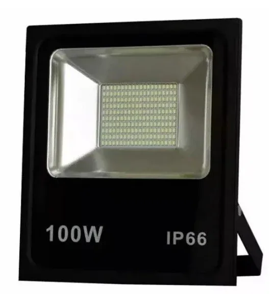 Kit 5 Refletores LED 100W Branco Frio para Exterior IP65