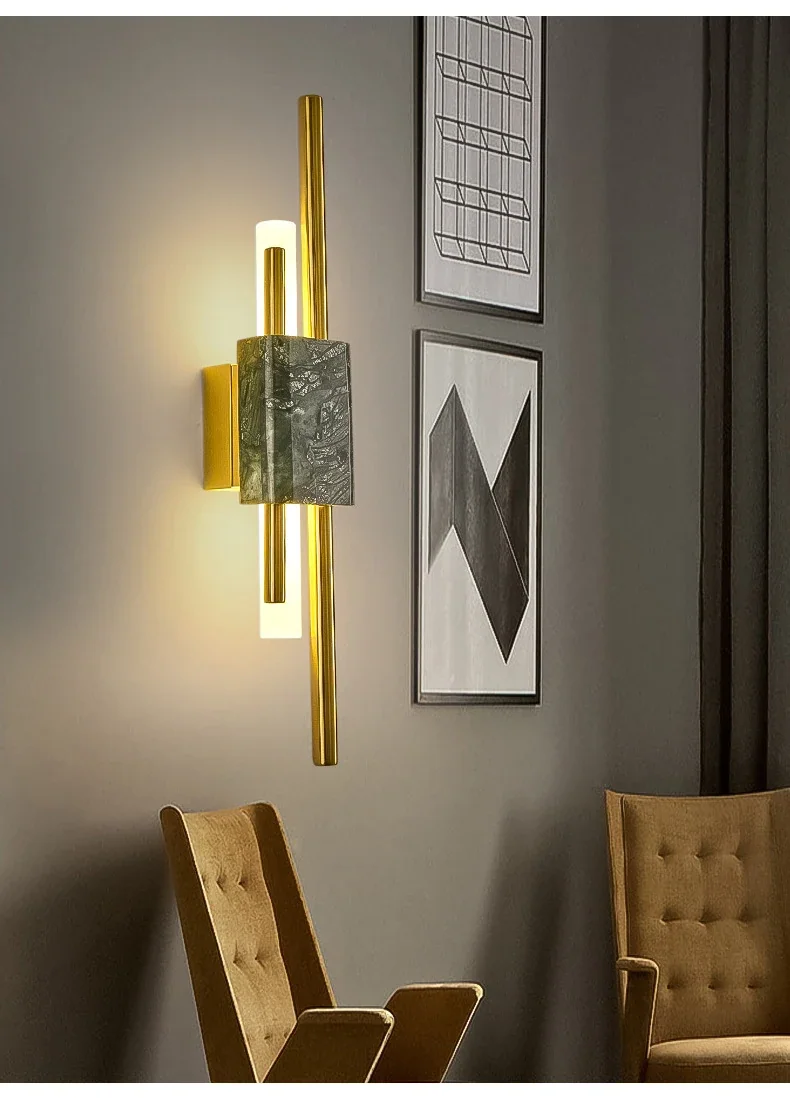 Arandela de Parede LED Bivolt com Design Mármore Moderno