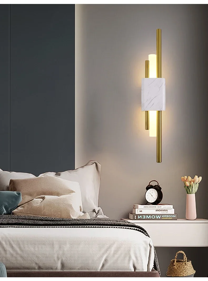 Arandela de Parede LED Bivolt com Design Mármore Moderno