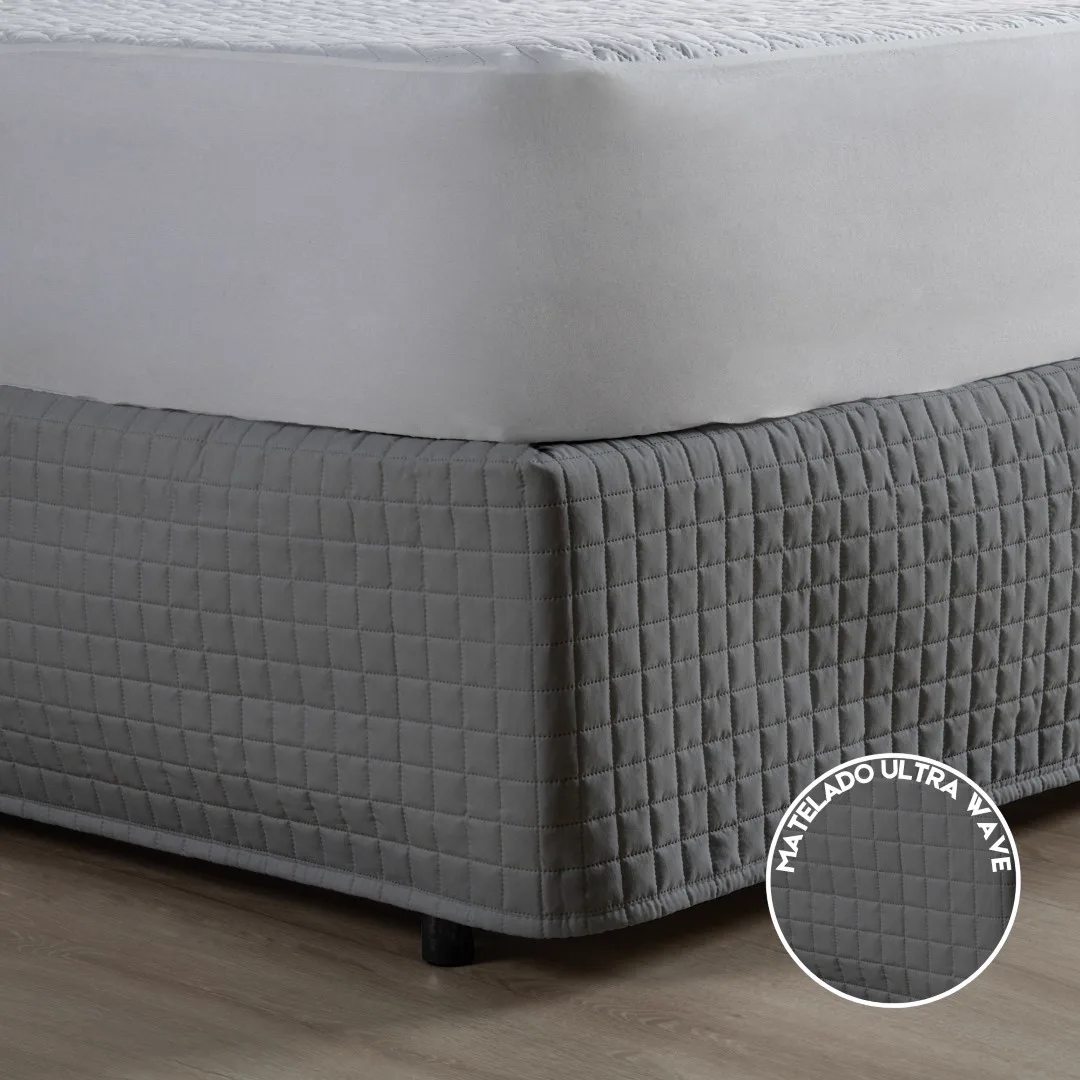 Saia para Cama Box King Matelada Quadriculada 150 Fios