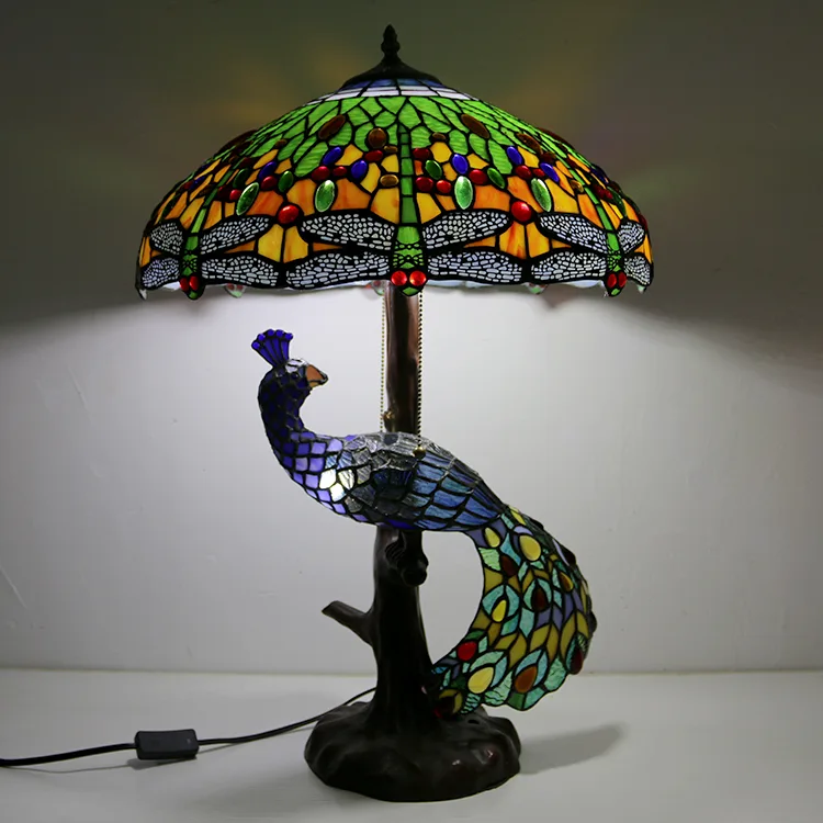 Abajur de Mesa Tiffany Libélula — Vitral Artesanal