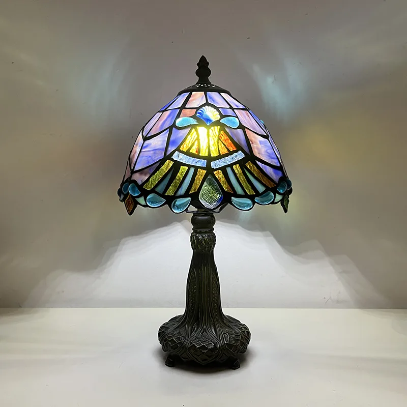 Abajur de Mesa Tiffany 8" Barroco — Vitral Artesanal