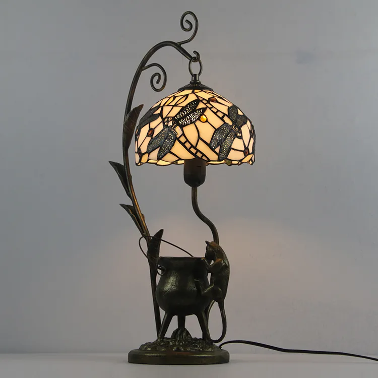 Abajur de Mesa Tiffany Libélula — Vitral Artesanal