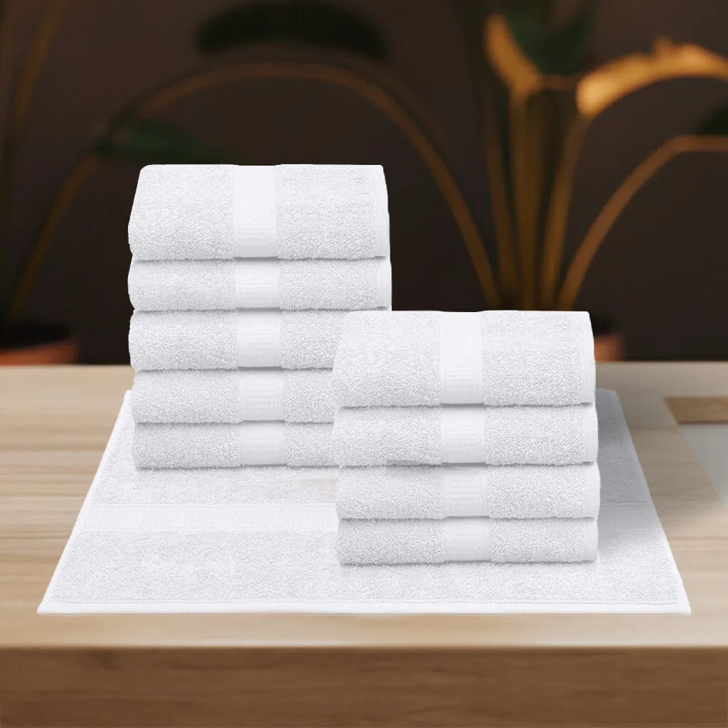 Kit com 10 Toalhas de Rosto Algodão 440g/m² 50cm x 70cm Lisas