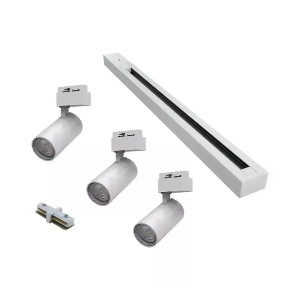Trilho Eletrificado com 3 Spots LED 10W Bivolt Branco Neutro