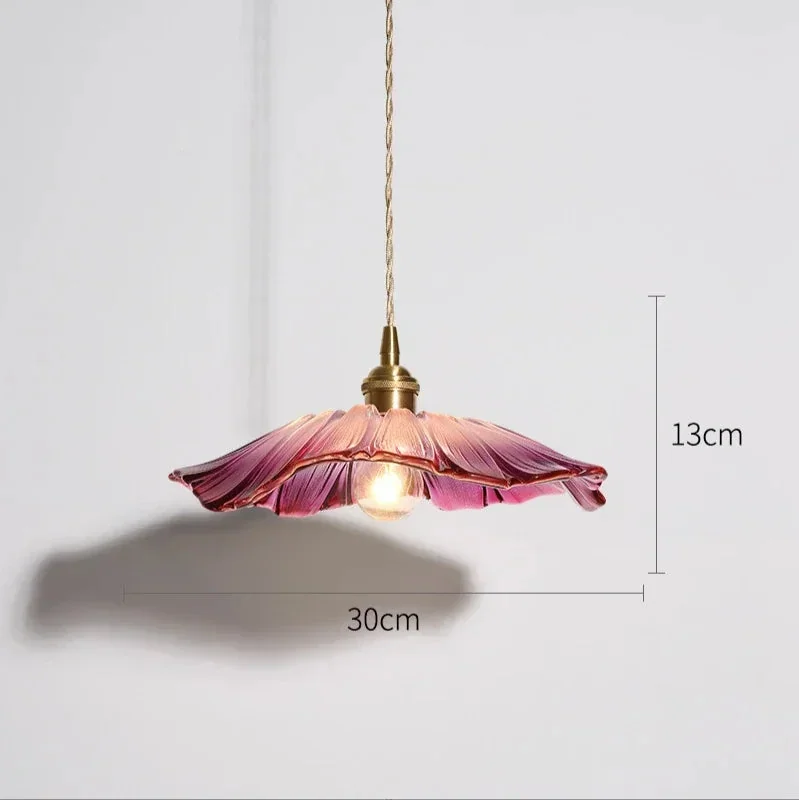 Pendente de Vidro Flower: Design Retrô Minimalista com Lâmpada Inclusa