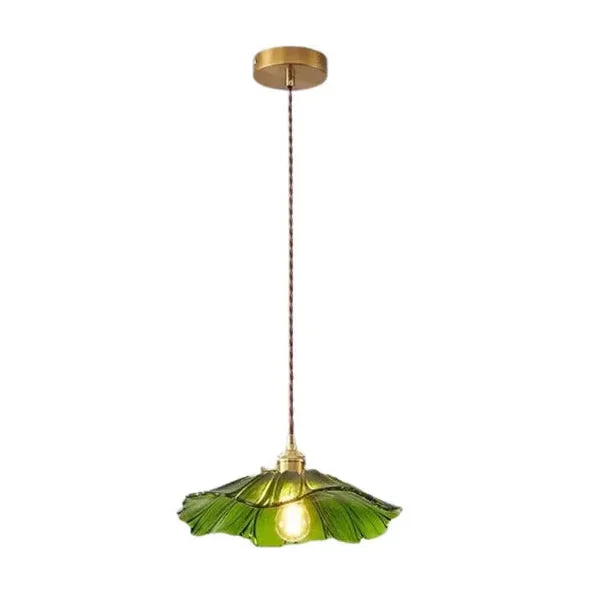 Pendente de Vidro Flower: Design Retrô Minimalista com Lâmpada Inclusa