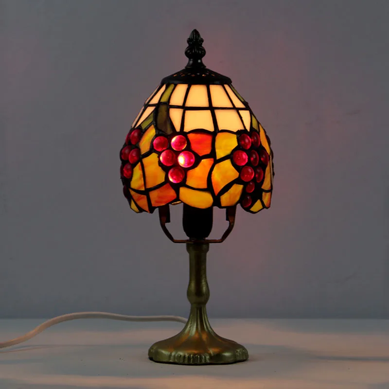 Abajur de Mesa Tiffany Uvas — Vitral Artesanal