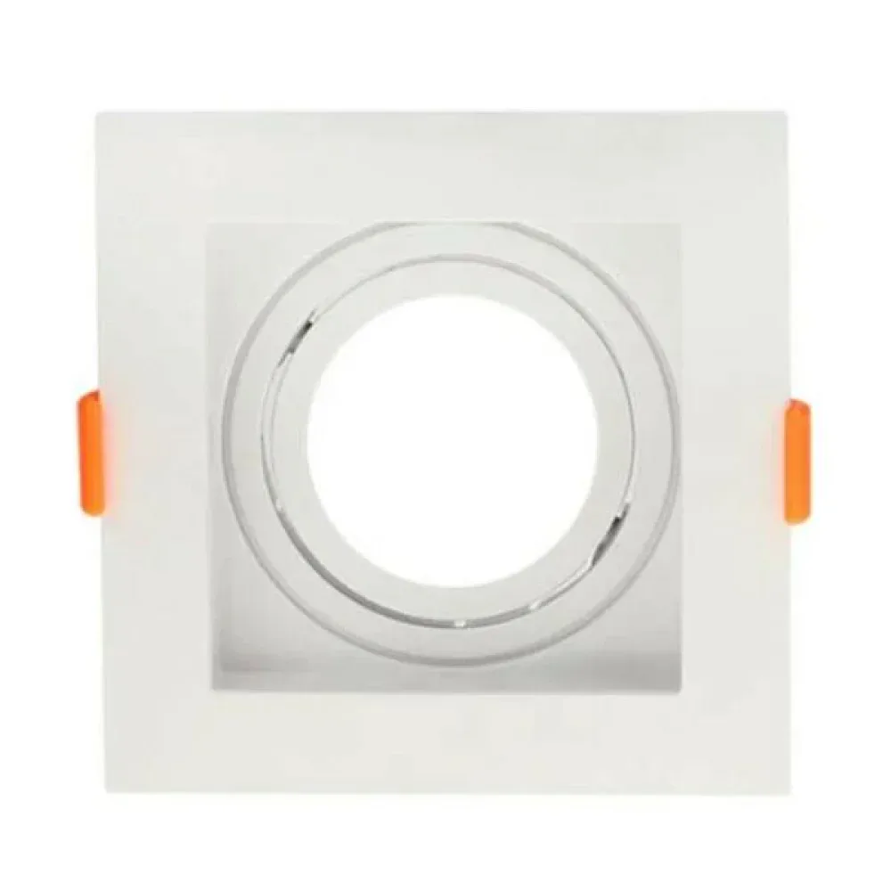 Spot LED Quadrado Recuado GU10 Branco para Ambientes Internos