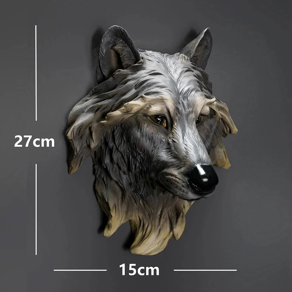 Escultura Decorativa Lobo da Sabedoria em Resina - Design Moderno