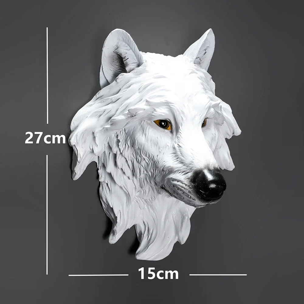 Escultura Decorativa Lobo da Sabedoria em Resina - Design Moderno