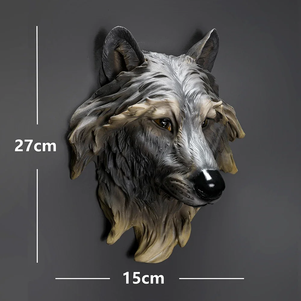 Escultura Decorativa Lobo da Sabedoria em Resina - Design Moderno