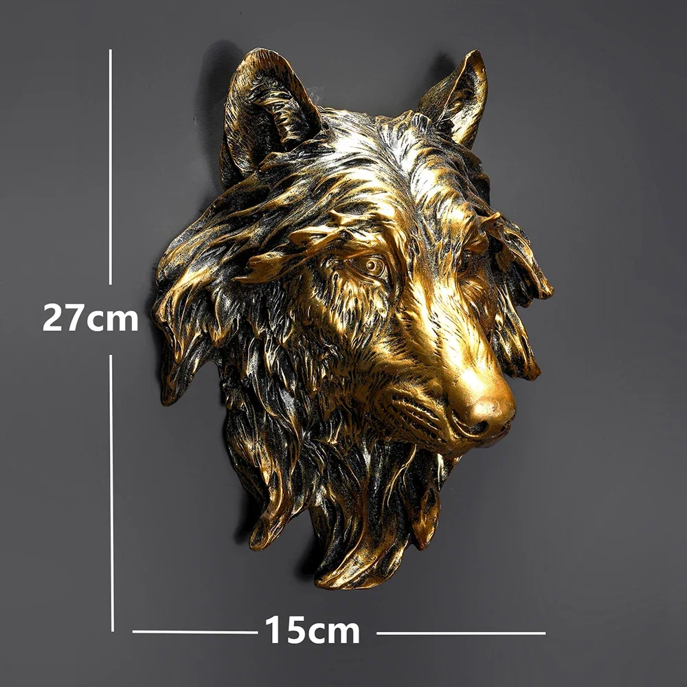 Escultura Decorativa Lobo da Sabedoria em Resina - Design Moderno