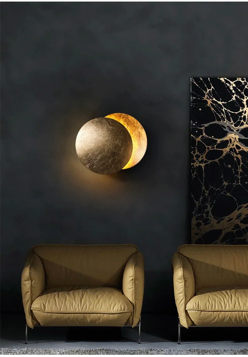 Arandela Luminária de Parede Eclipse Efeito Lua Cheia Decorativa