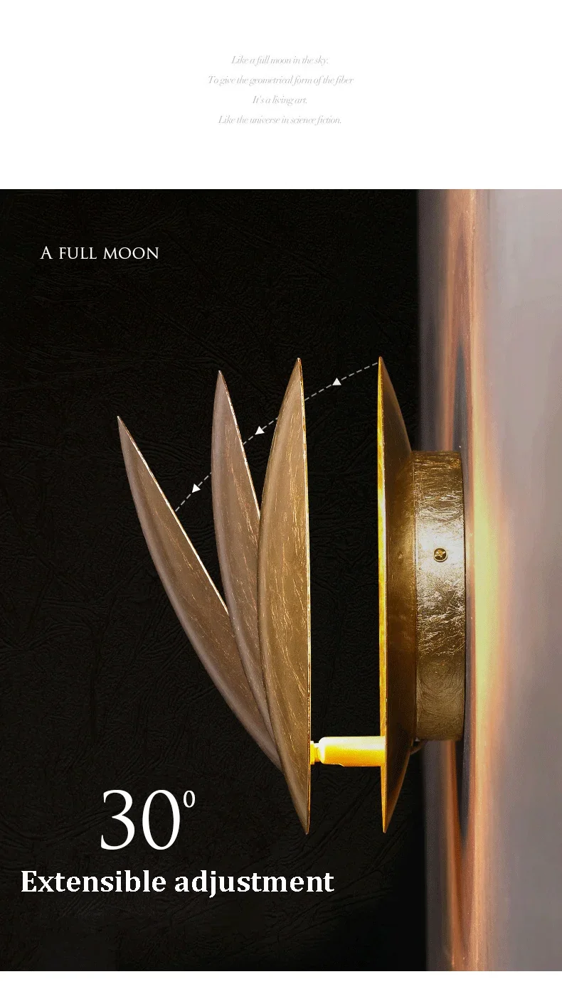Arandela Luminária de Parede Eclipse Efeito Lua Cheia Decorativa