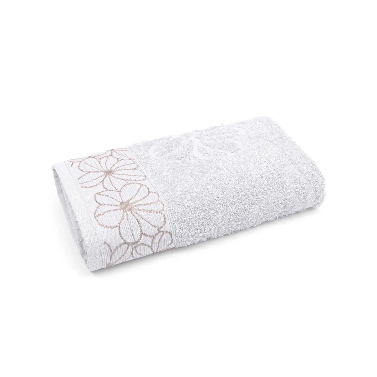 Toalha de Rosto 100% Algodão 420g/m² Jacquard com Barra Amassada 50cm x 70cm