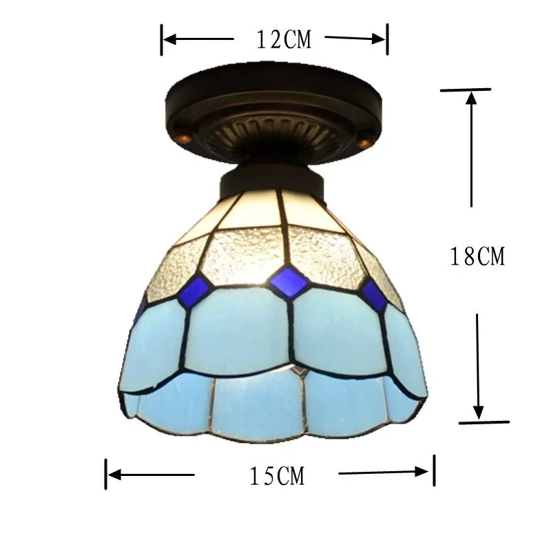 Lustre de Teto Tiffany Bali Vitral - Artesanal e Elegante