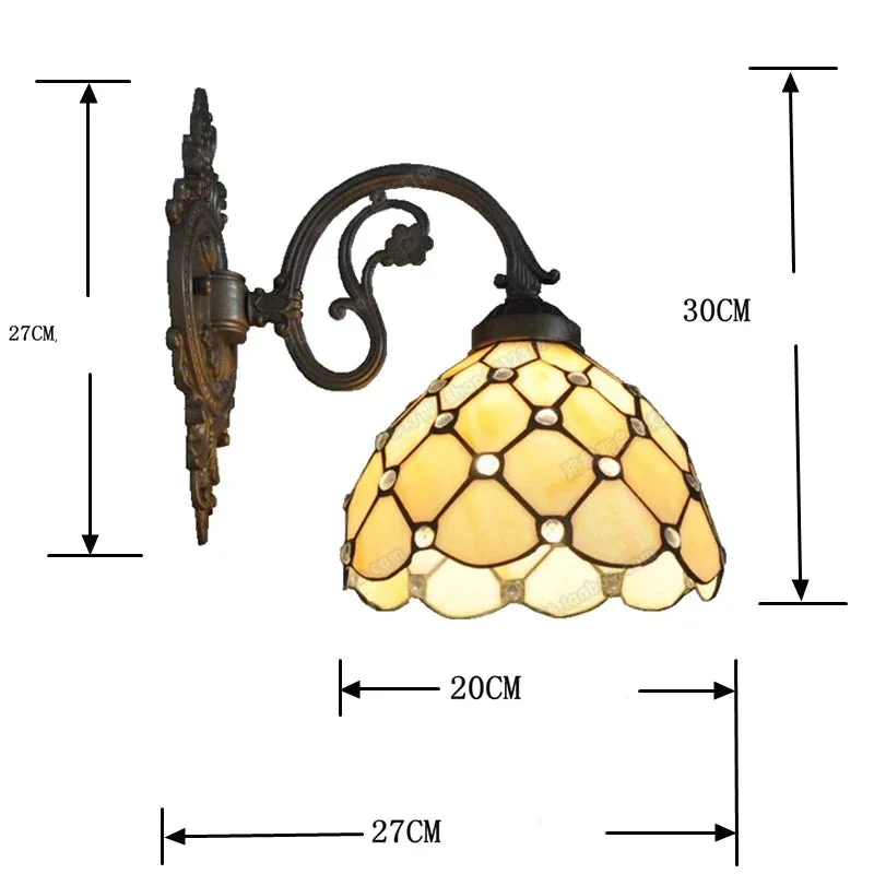 Arandela Tiffany Pérola em Vitral - Elegância Clássica Bivolt E27