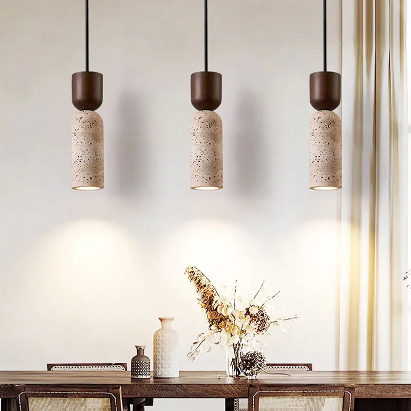 Pendente de Travertino Thalia: Elegância Natural para Sua Iluminação