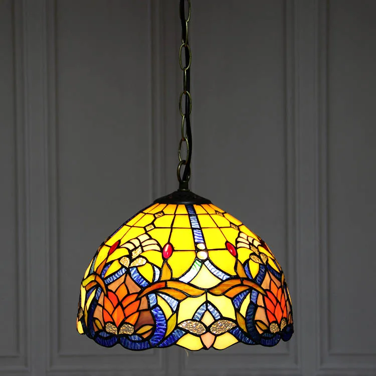 Pendente / Plafon Tiffany 12" Vitral Clássico — Vitral Artesanal