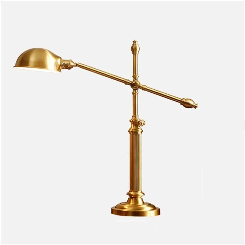 Luminária Mesa Dourada Art Déco Cobre Polido