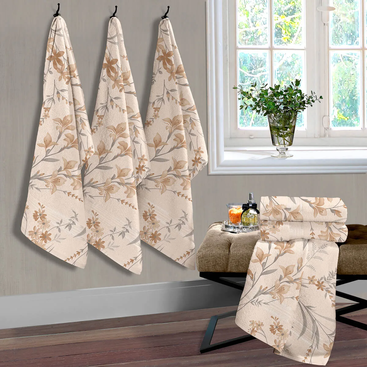 Toalha de Banho Felpuda Algodão/Viscose Estampada 360g/m² 70x140cm Conforto