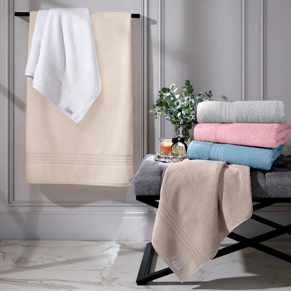 Toalha de Banho Gigante Algodão Egípcio 500g/m² 81x150cm Cores Elegantes