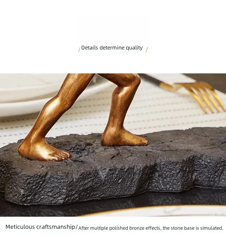 Escultura Decorativa Homem Porta Garrafa Estilo Europeu - Resina Premium