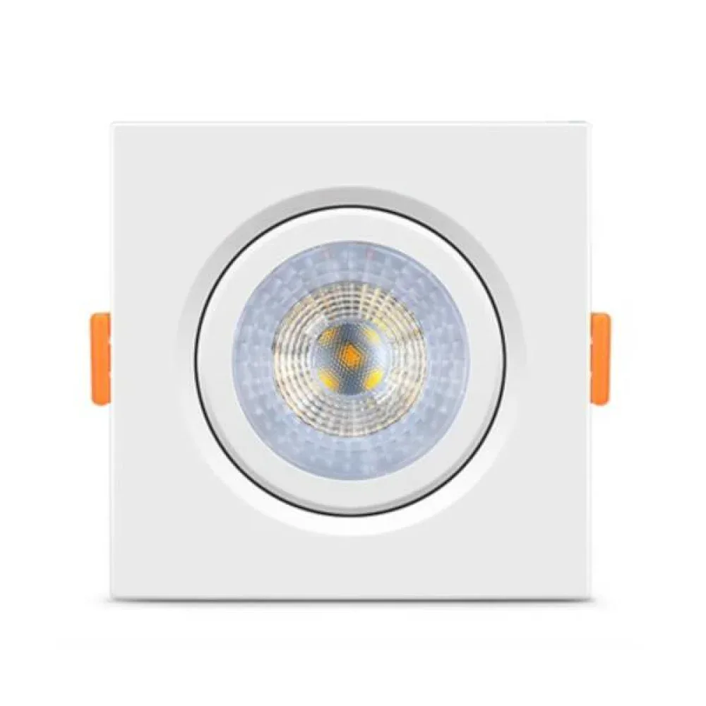 Spot LED Embutir Quadrado Branco 5W Bivolt - Luz Fria 6500K