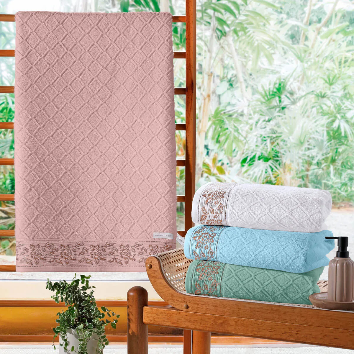 Toalha de Rosto 100% Algodão 460g/m² com Barra Anarruga 50cm x 70cm