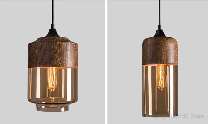 Pendente Metal e Vidro: design sofisticado e toque amadeirado